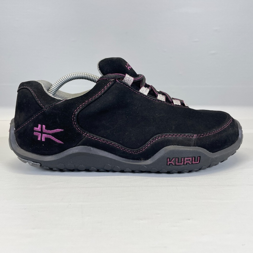 Kuru Chicane Athletic Shoes Womens Size 8 Wide Black Purple Suede Sneakers